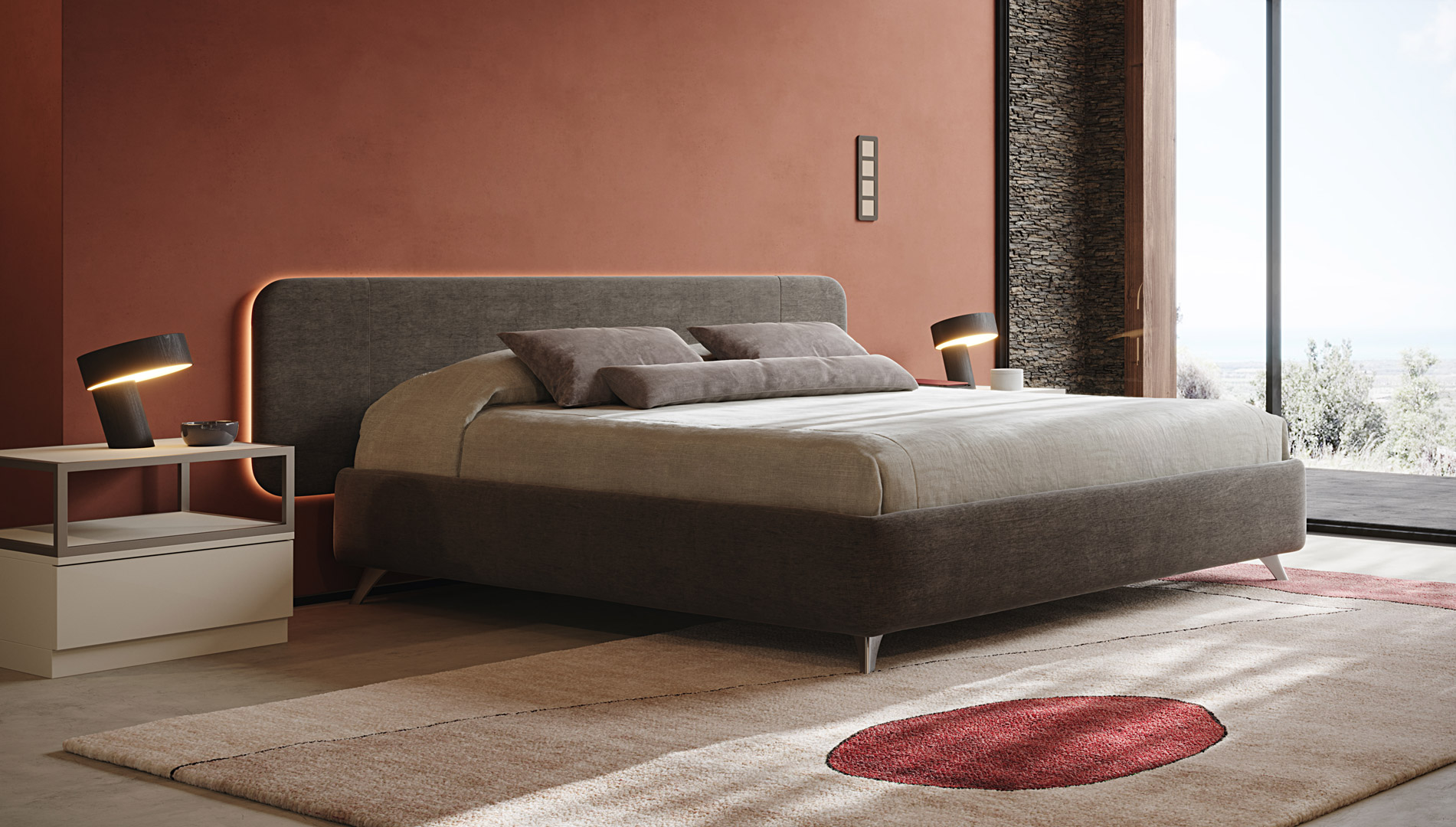 Upholstered and Wooden Double Beds